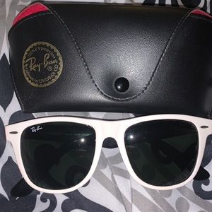 RayBans White Wayfarers *WORN ONCE*